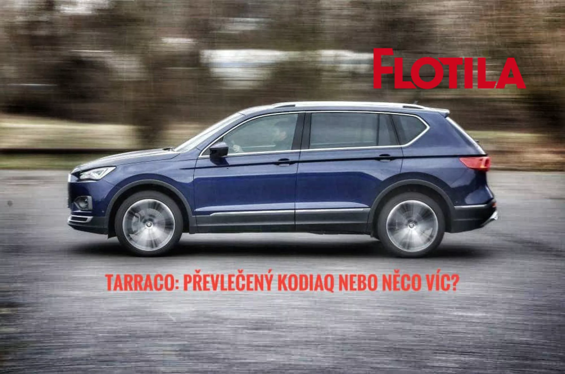 SUV Seat Tarraco 2019 i rörelse, fångad från en sidosprofil som visar dess eleganta, aerodynamiska design och moderna funktioner som LED-bakljus och legeringshjul, med fokus på dynamisk rörelse och avancerad fordons teknologi.